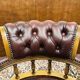 Ensemble de chaises de bureau Chesterfield Captain anglaises rouges