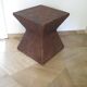 Side table - woven rattan - colonial style - vintage hourglass shape