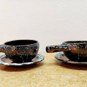 Six tasses à café vintage Sars Poteries 1960