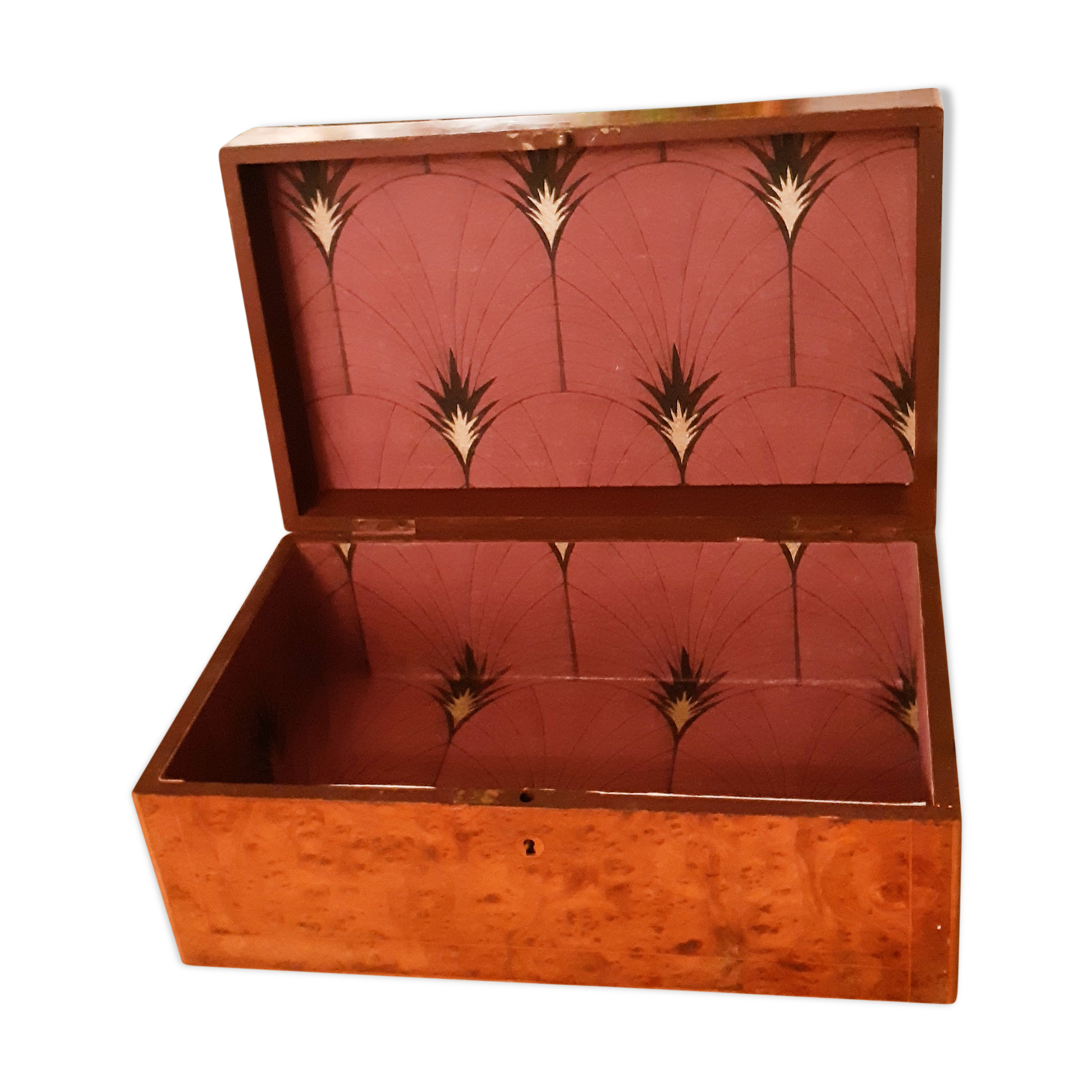 Napoleon III elm magnifying glass box