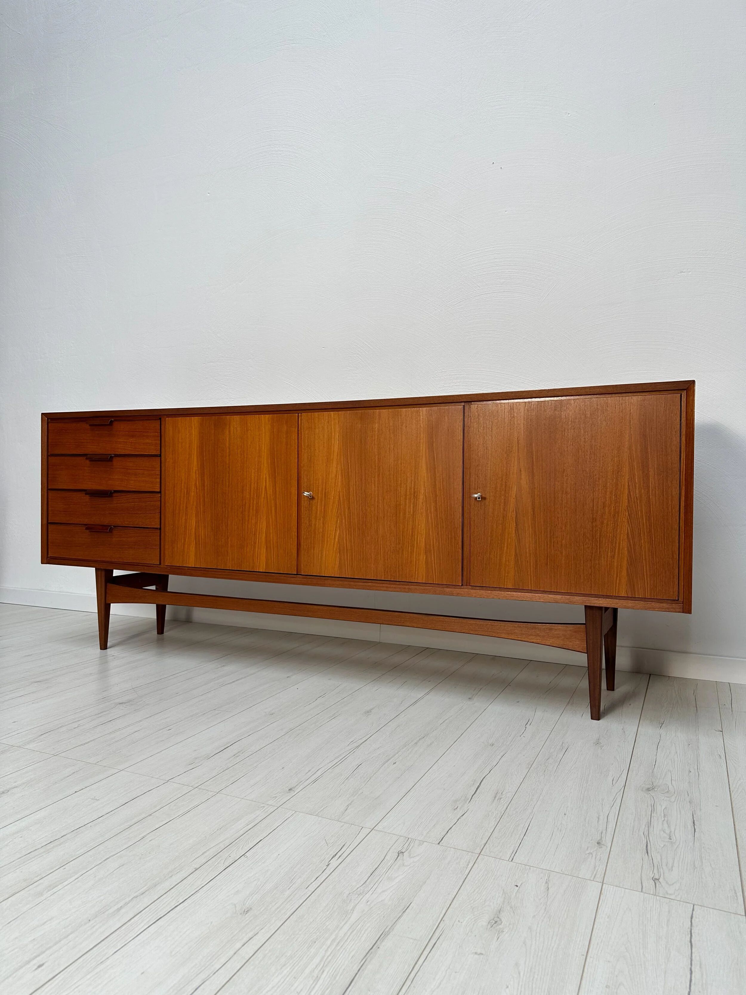 1960s vintage large minimalistic mid-century teak sideboard