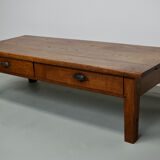 French xixth century farmhouse rustic oak coffee table