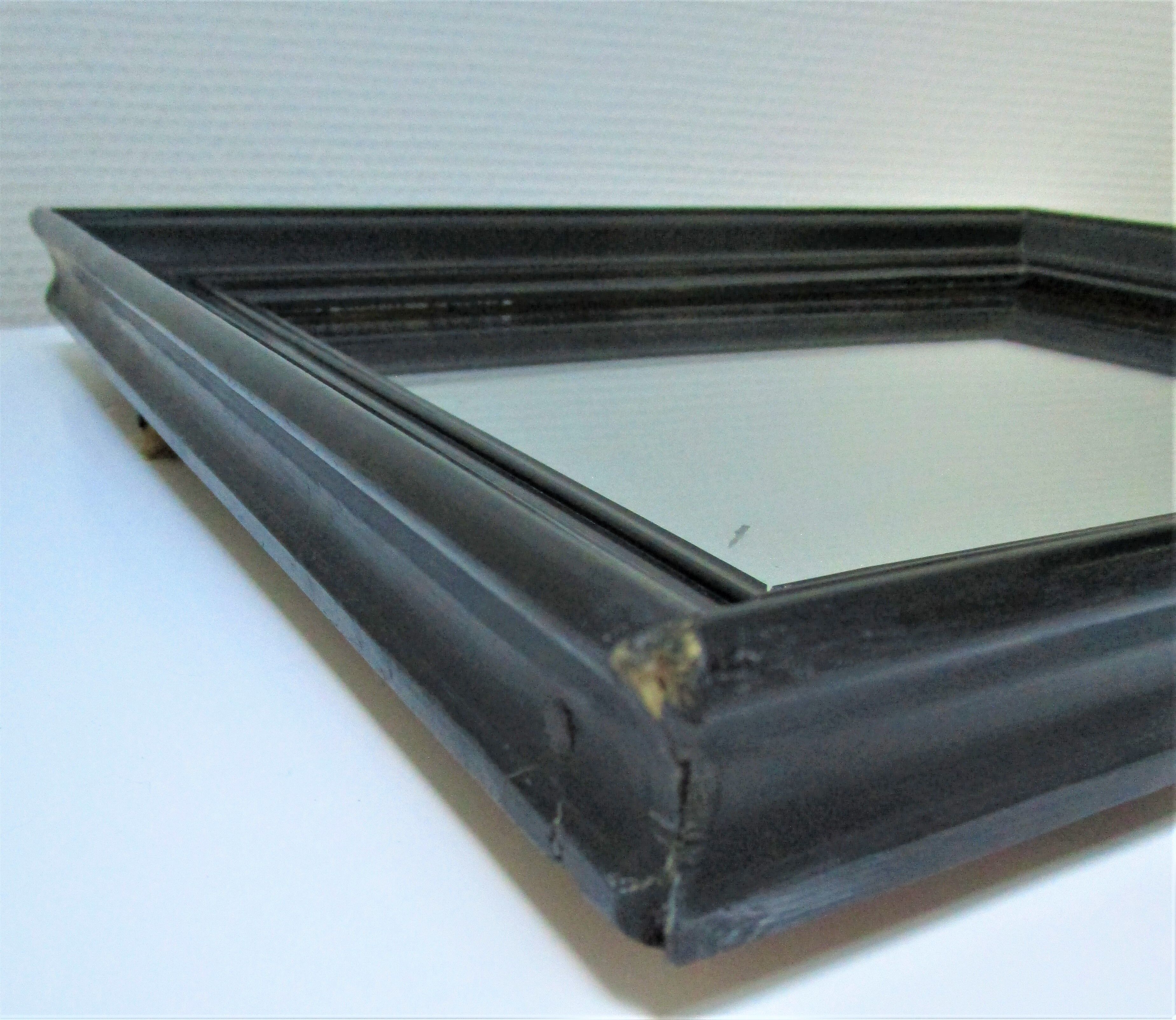 Blackened wood mirror napoleon iii xixth 37.5 cm x 46.8 cm