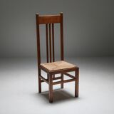 Modern Dutch high-backed chairs with 1920 cord seats