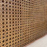 Pair of rattan and canning armchairs