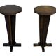 Table d'appoint Art Déco, ensemble de deux tables de plante en chêne.