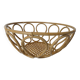 metal fruit bowl in imitation rattan and caning vintage design