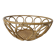 metal fruit bowl in imitation rattan and caning vintage design