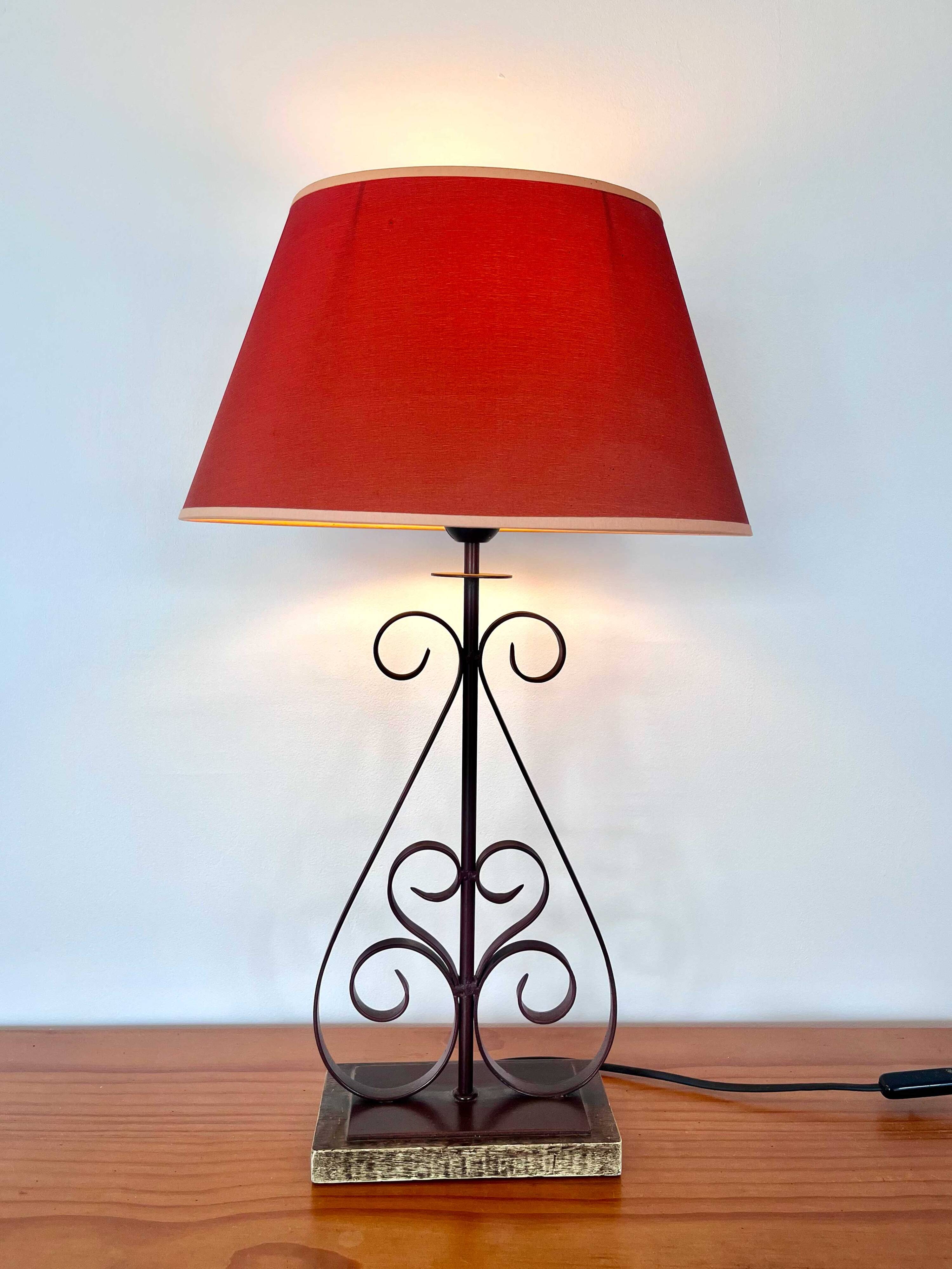 Vintage wrought iron spiral lamp