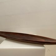 Centerpiece, canoe, wood art, jean gillon, jacaranda, vintage 70