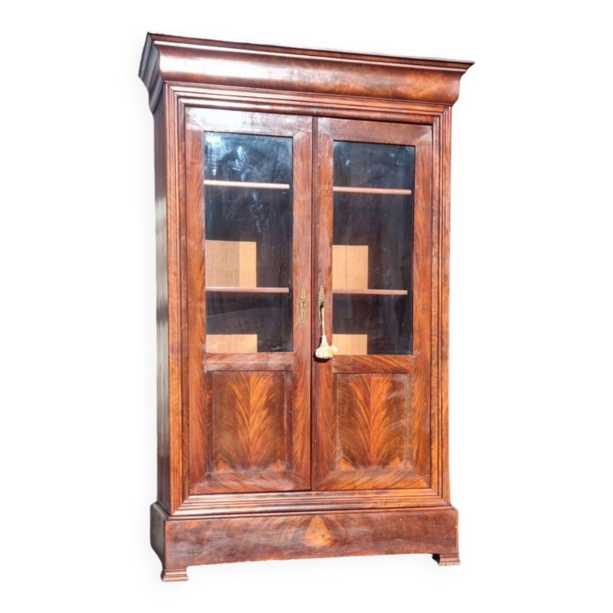 Louis Philippe Style Mahogany Display Cabinet from the 19th Century