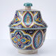 Large ancient jobana from Fes in polychrome faience, Morocco 20th century.
