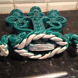 Pair of vintage green candlesticks