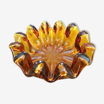 Amber glass deco cut