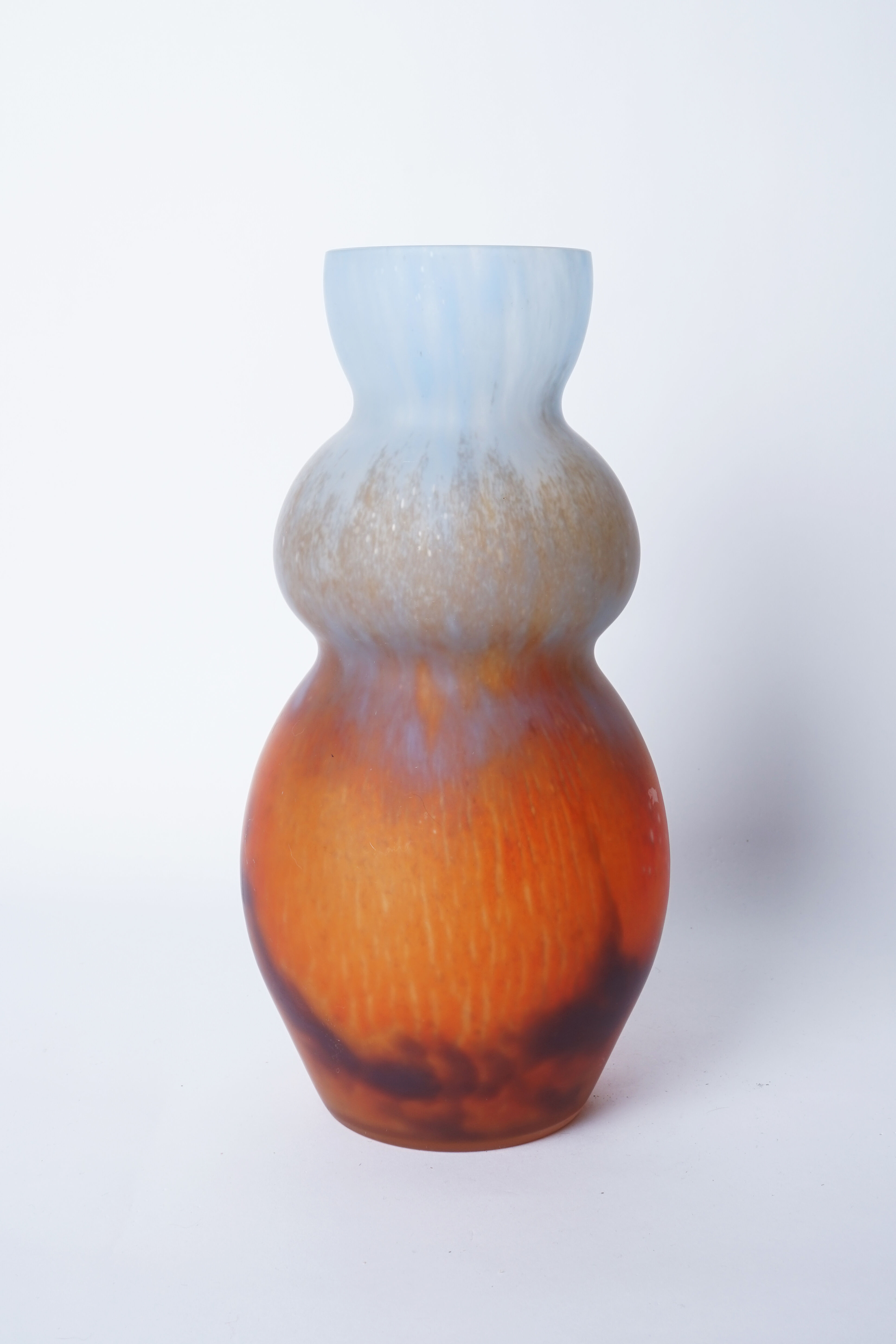 Vase effet marbling orange bleu