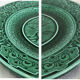 3 dessert plates XIX Sarreguemines Majolica shaded enamel Rubelles