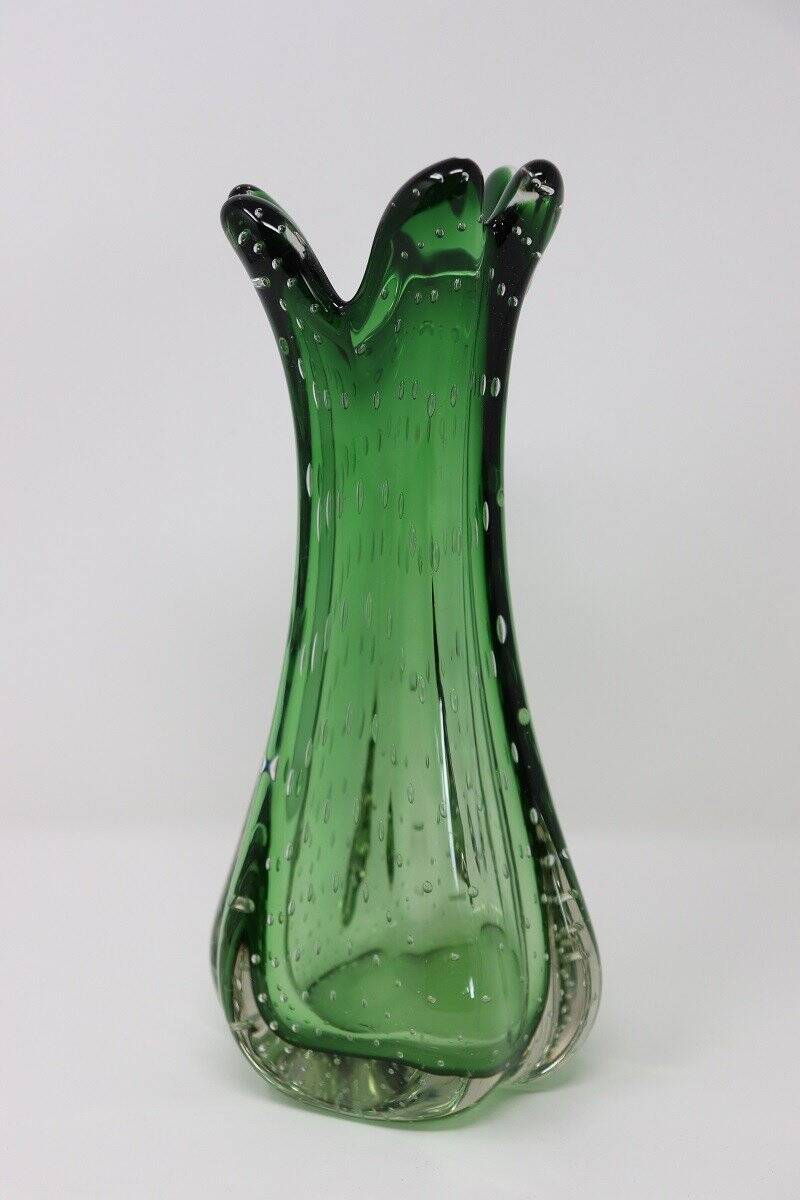 Murano Green Vase, Italy 1960s