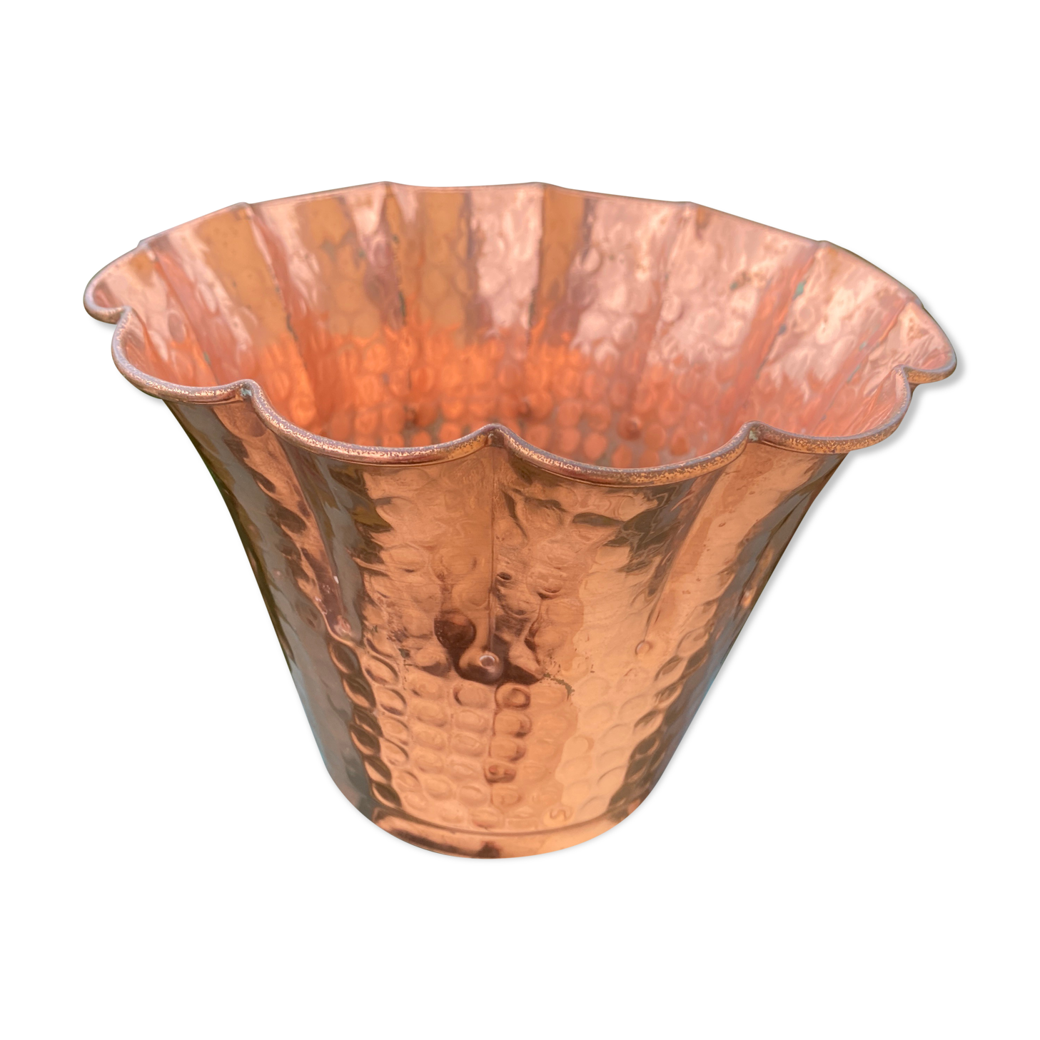 Copper pot cover Lecellier Villedieu vintage