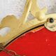 Miroir ovale ancien type médaillon sur cadre laiton