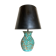 Italian glazed ceramic lamp 1960 mid century Bitossi turquoise