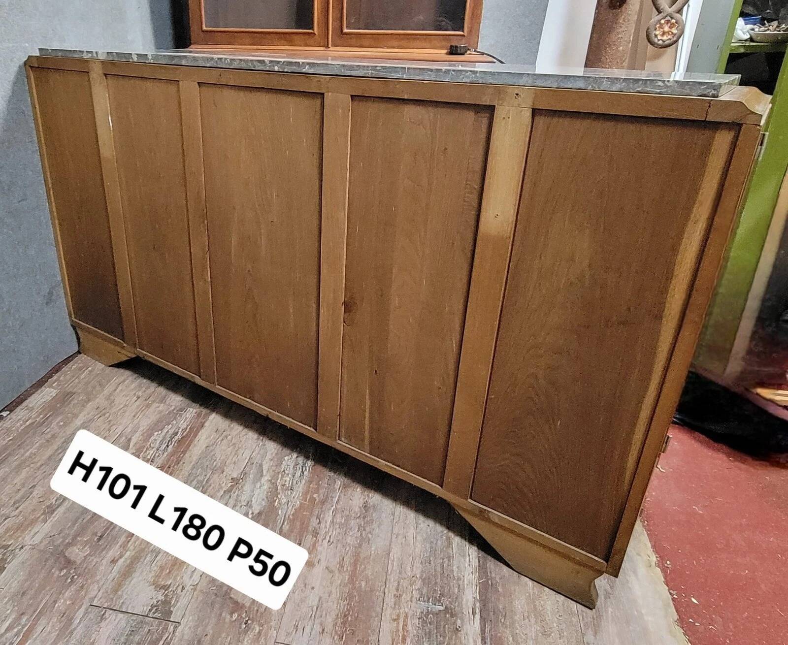 Buffet en enfilade époque Art Déco en ronce de noyer vers 1930