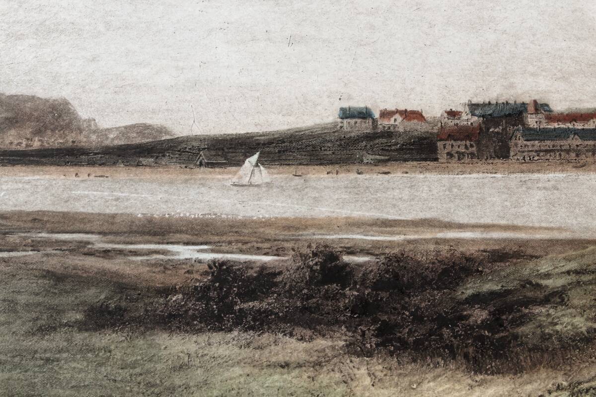 Colour lithograph, "The putting green" Golf, after Douglas Adams.