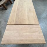 Large monastery type table in oak and its 2 extensions