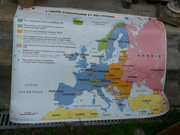 Carte scolaire poster vintage Europe édition Eduscope MDI affiche ancienne