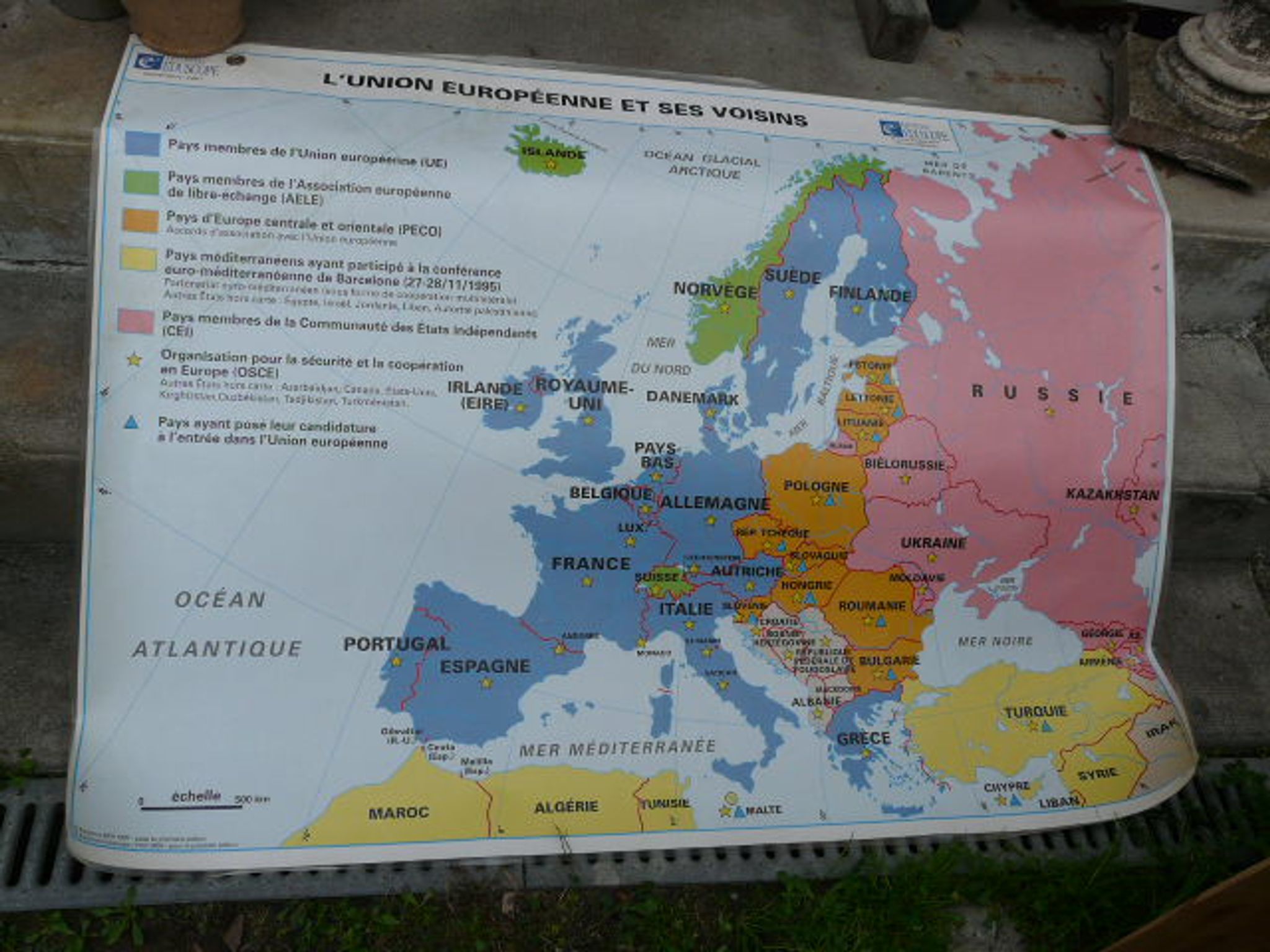 Carte scolaire poster vintage Europe édition Eduscope MDI affiche ancienne