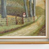 Tableau « La route de la forêt », design scandinave, années 1960