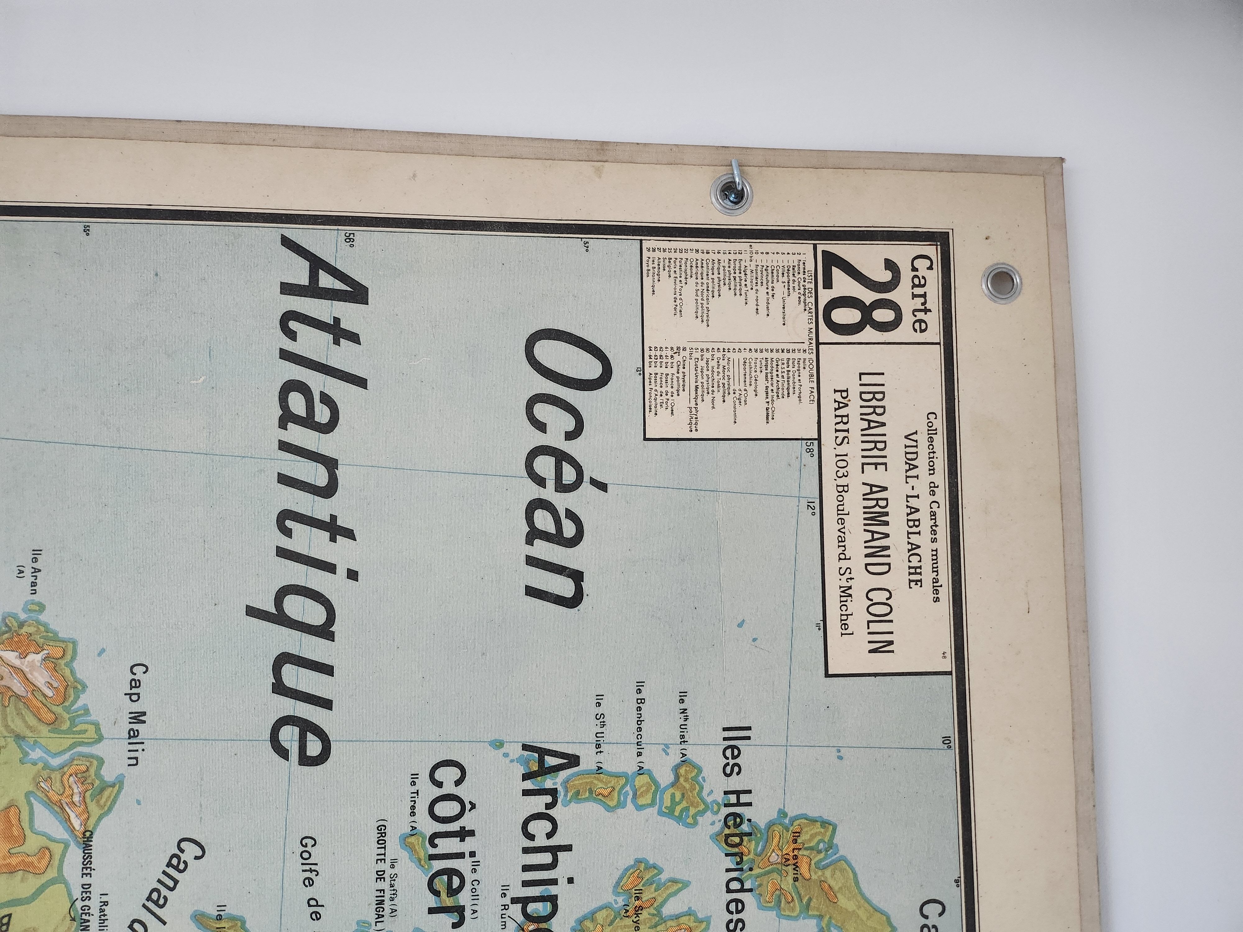 Vidal lablache school wall map 28 and 28 bis