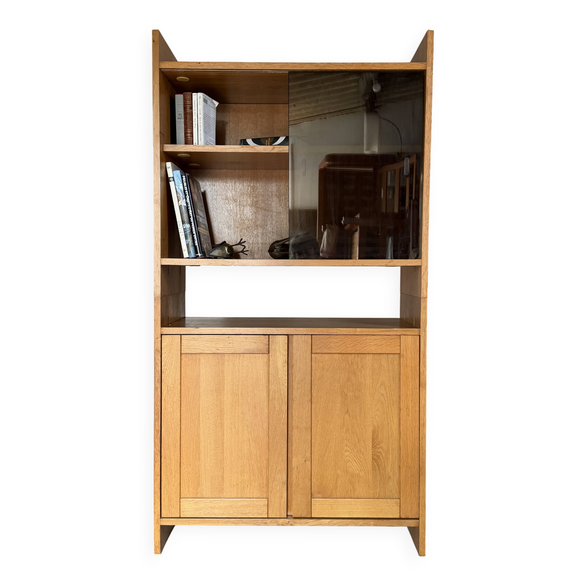 Vintage oak display bookcase