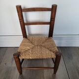 Chaise enfant ancienne en paille