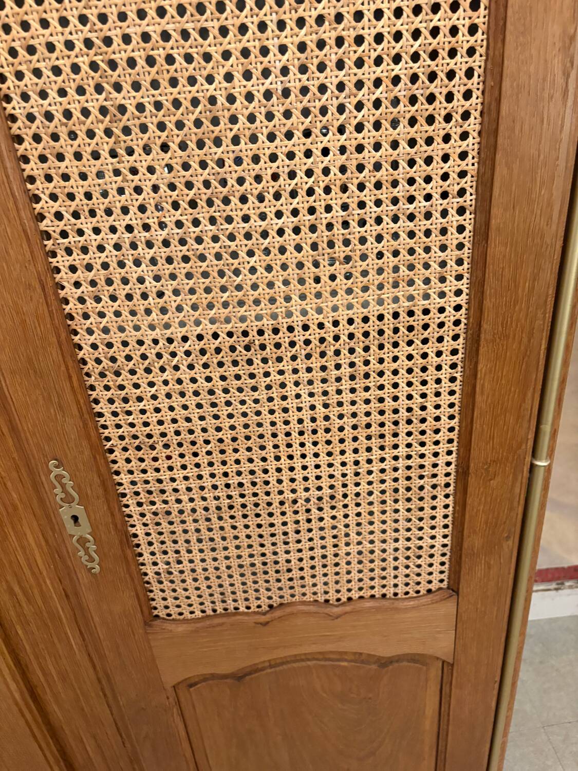 Oak wardrobe with caning