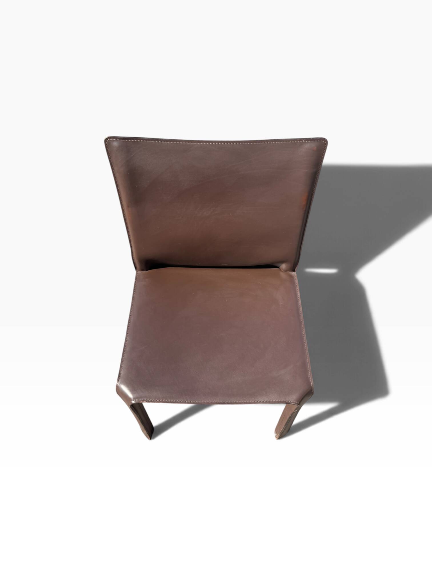 CAB 412 chair by Mario Bellini, Cassina, vintage brown saddle leather.