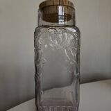 XL pressed glass jar 19th century cork stopper