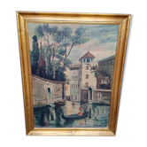 Venetian school view of Venice oil painting on canvas