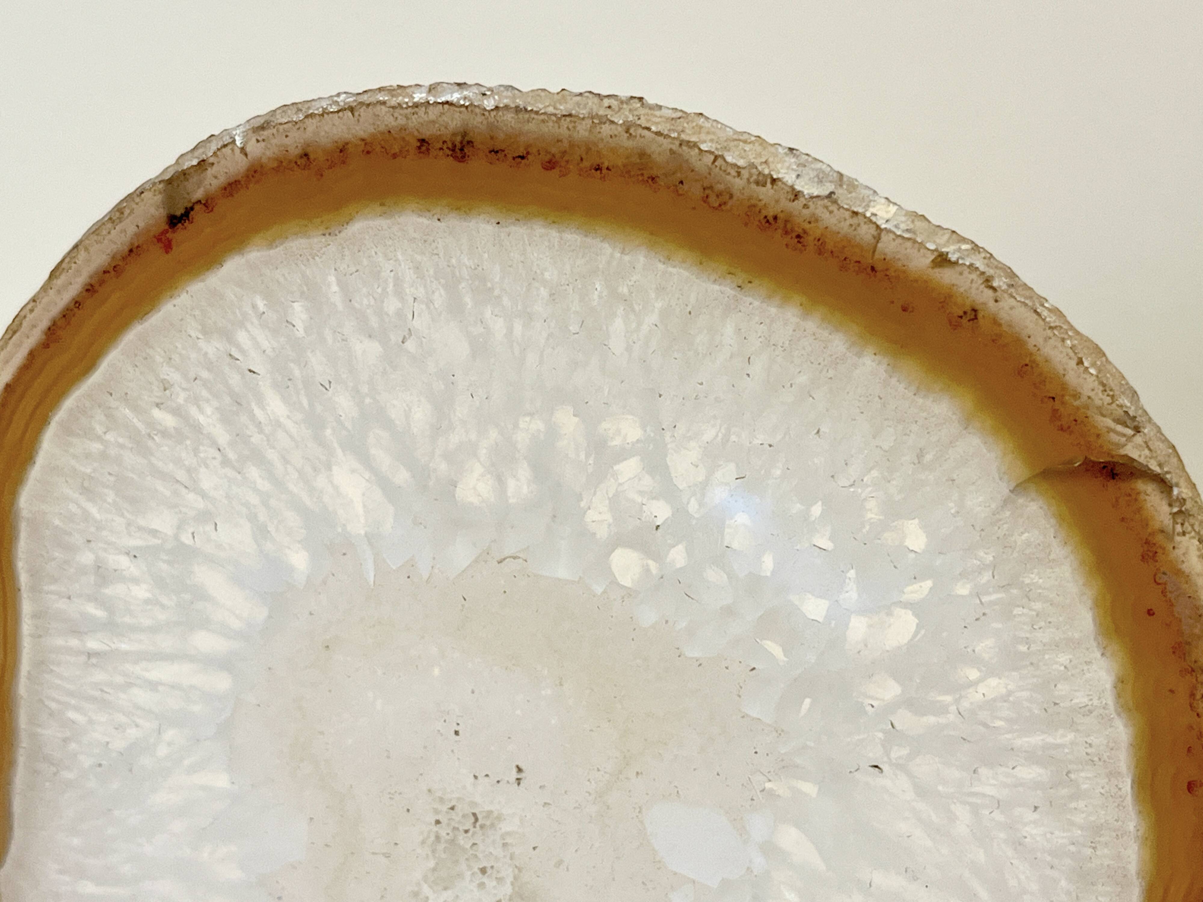 Agate slice on wooden base, 1970s, cabinet of curiosities