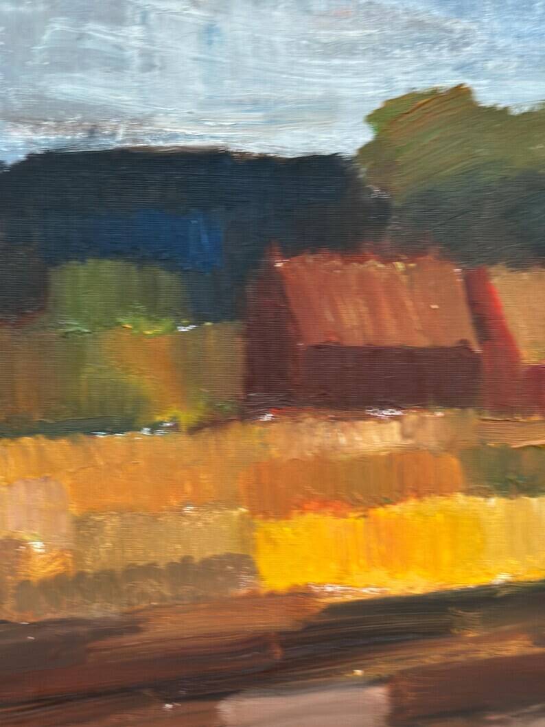 Original Swedish Oil on Canvas – "Landscape" by Olle Rhönnstad – Signed – Vintage and Framed – 43 × 35 cm (16.9" × 13.8")