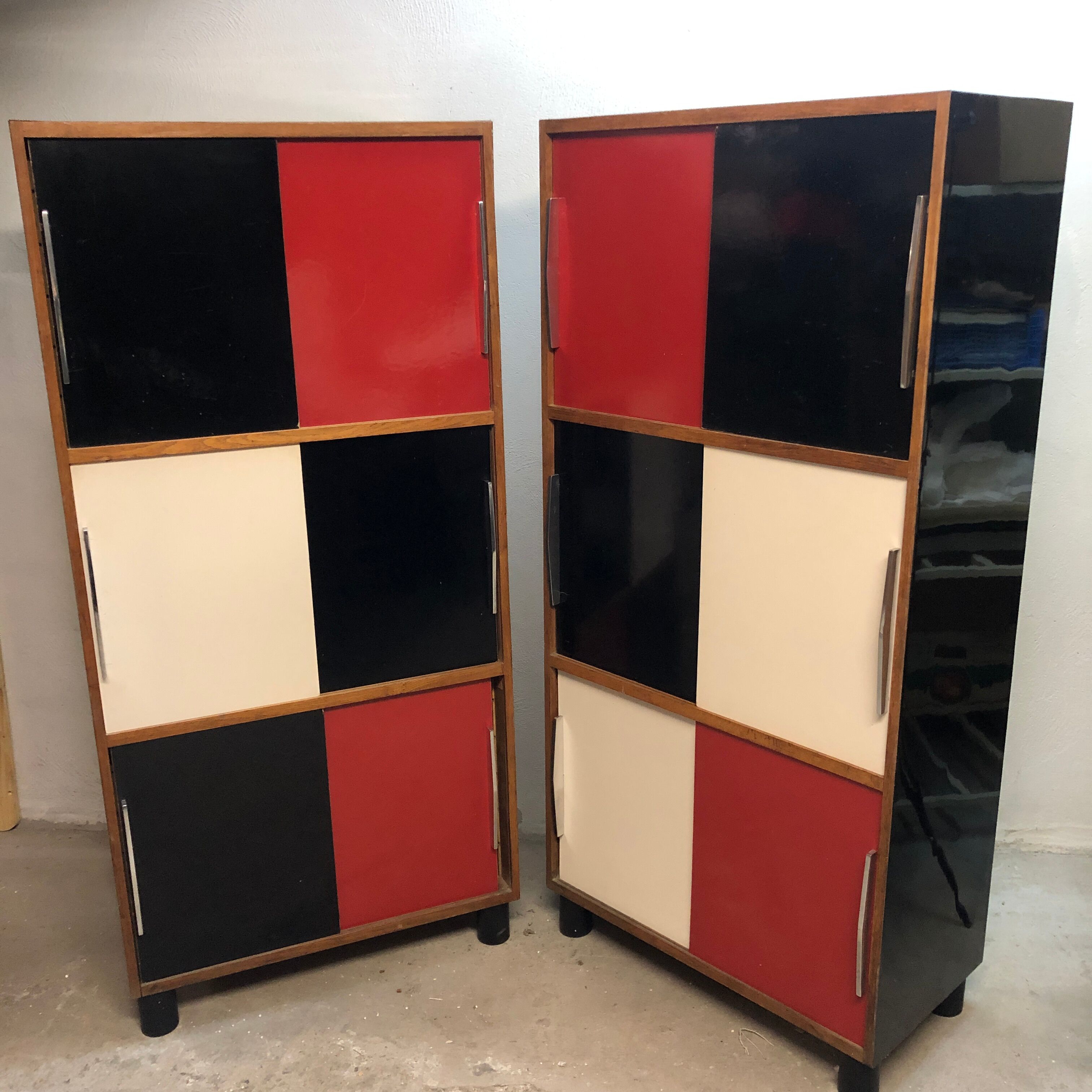 Pair of storage furniture 1960 covered with chromatic melamine 1960