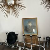 Old chrome coat rack with 12 hooks