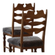 Denmark mid-century, set of 8 oak and lambswool chairs, Henning Kjærnulf, 1960s