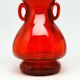 Mid-century modern vase, red glass, designed by J. Słuczan-Orkusz, Poland, 1970s
