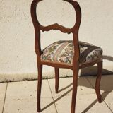 2 Chaises anciennes style Louis XV en noyer