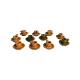 11 candle holders in glazed ceramic Provence