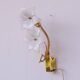 Charming Set of 2 Murano White Flowers Wall Light, 1970s