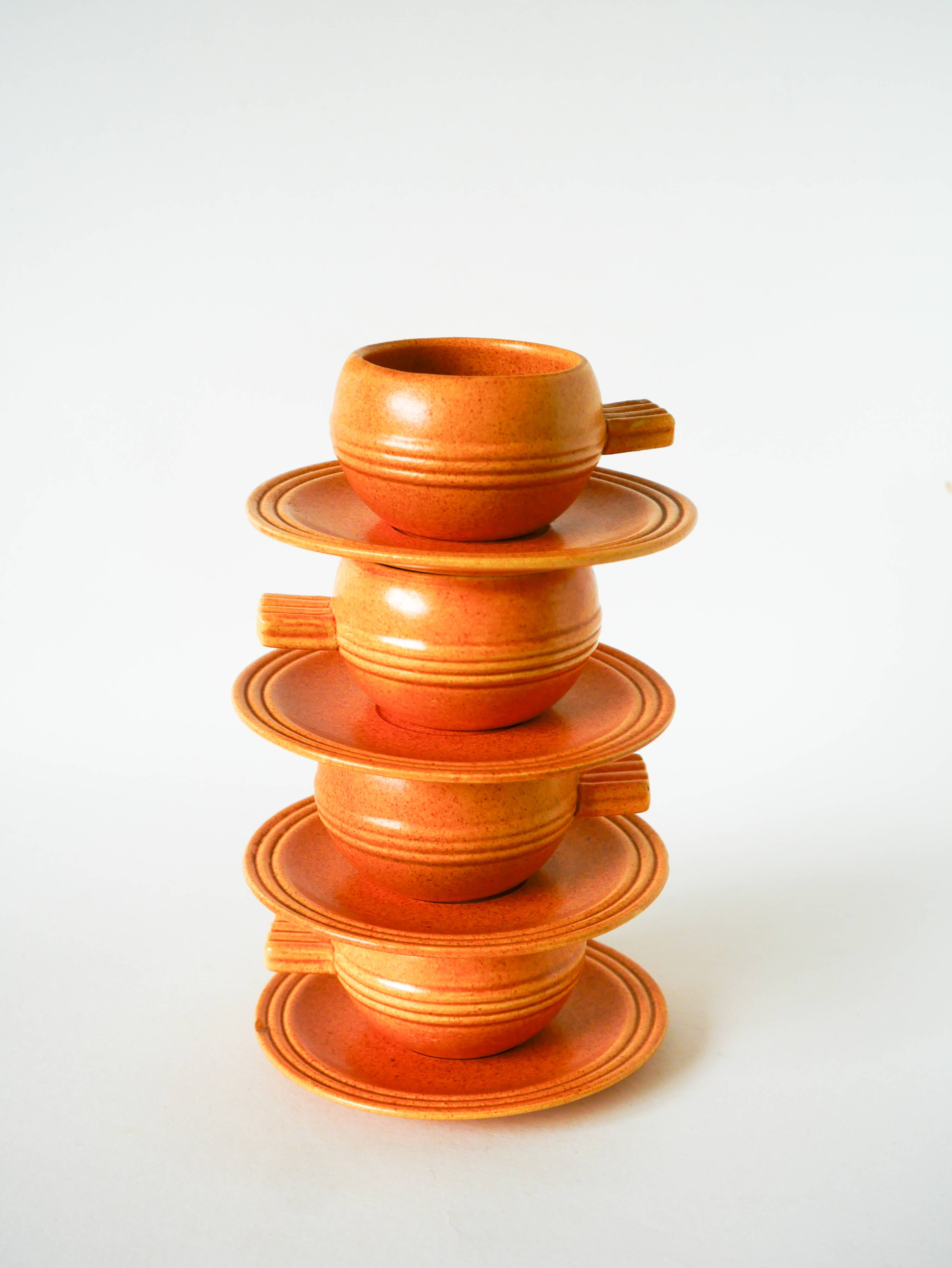 Pair of stoneware lunch plates, Made in France, 1970