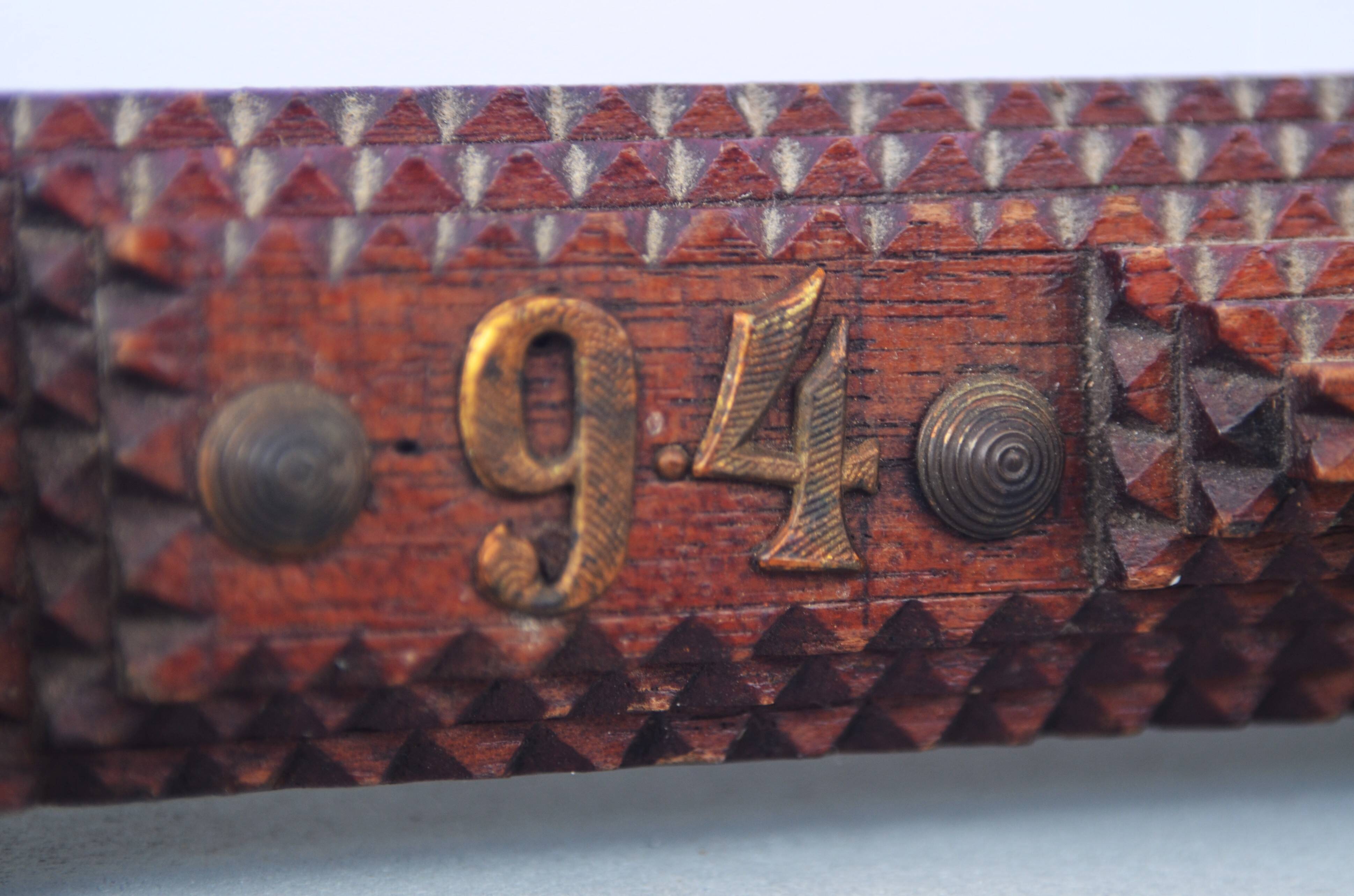 Super large Mirror Tramp Art Framed with brass elements 94 96 Prussia