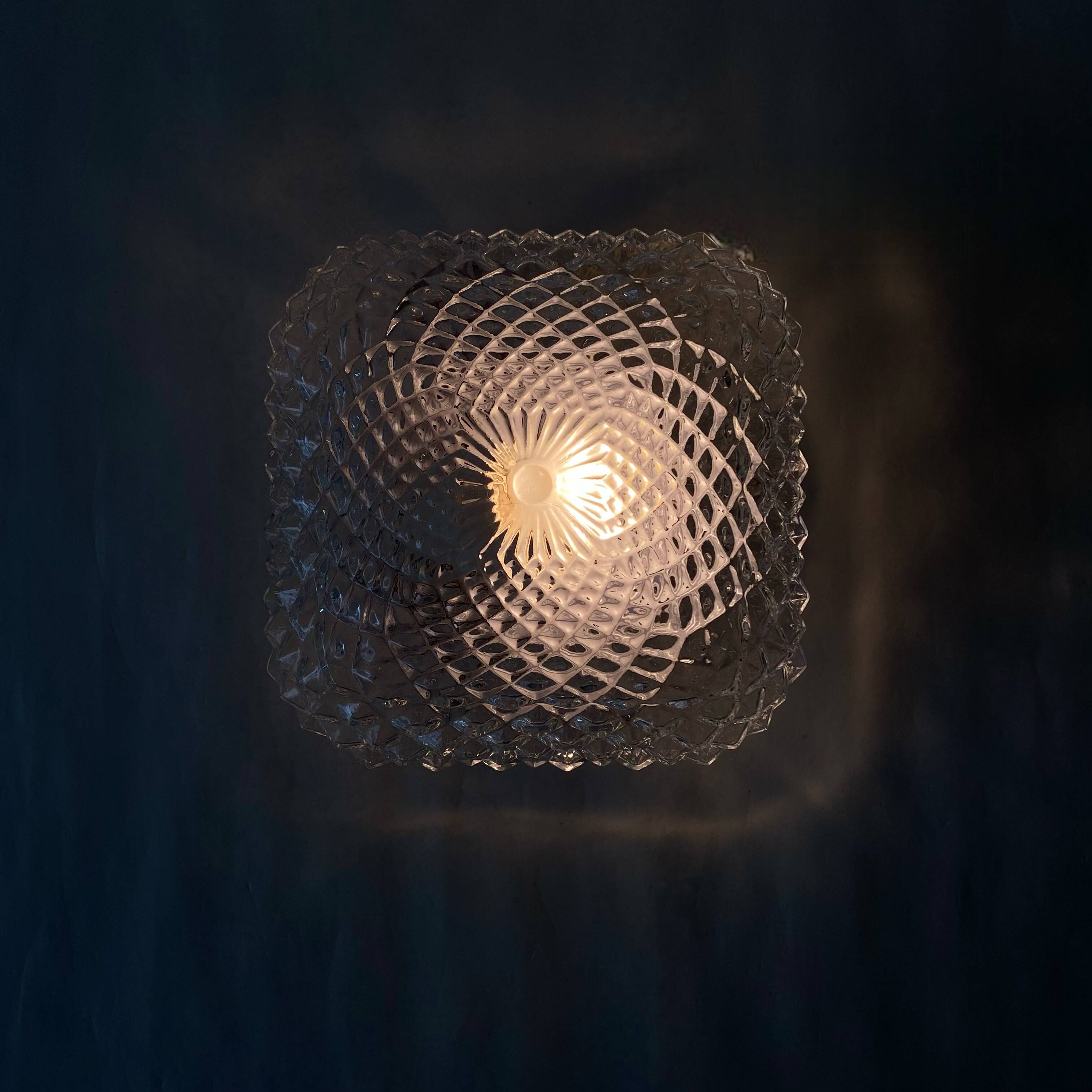 Small wall light ceiling light square glass minimalist porthole
