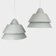 Pair of Zone Pendant Lights in gray, Jo Hammerborg for Fog & Mørup, 1960s